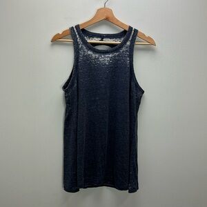 NEW Chaser Burnout Tank Top Cut Out Back Blue Womens Size Medium Soft Comfy NWT